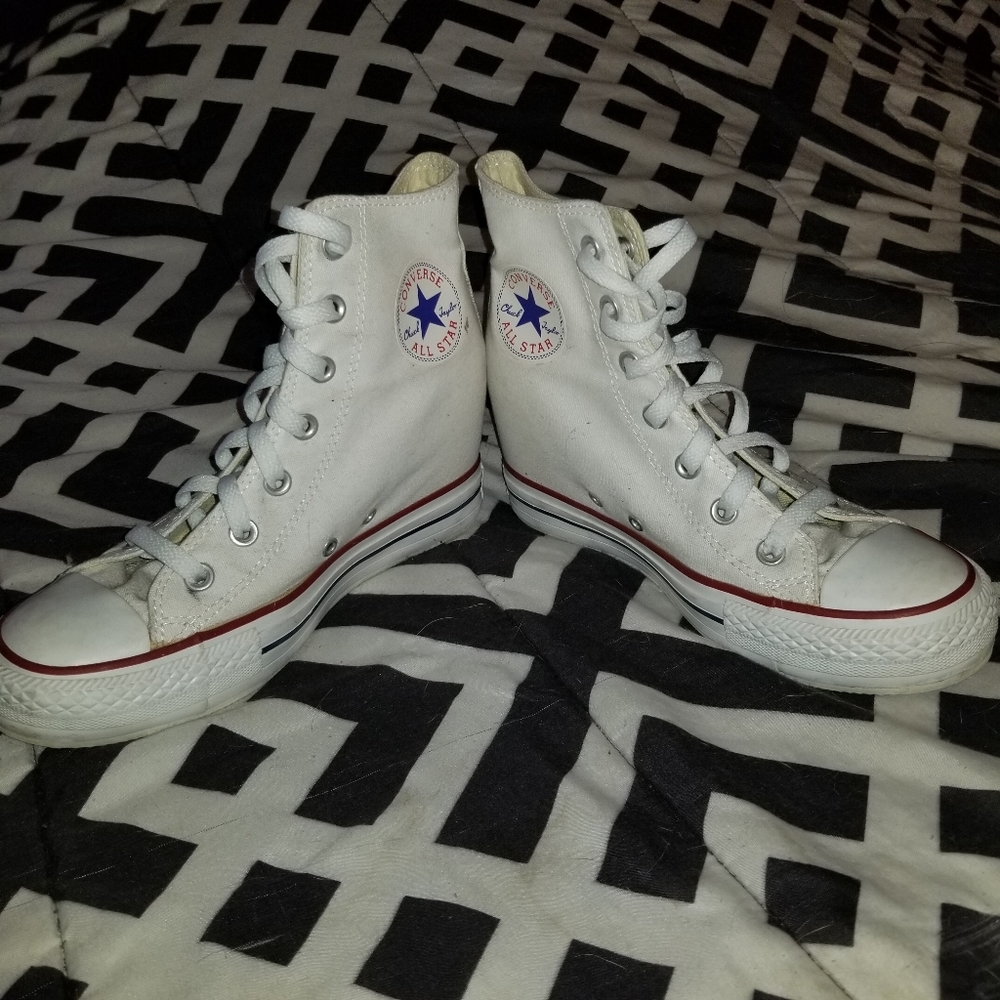 White Converse Wedges